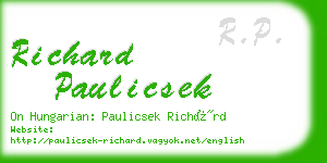 richard paulicsek business card